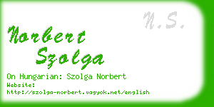 norbert szolga business card
